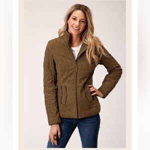 Stetson Diamond Quilted Suede Jacket, Size XL, Tan